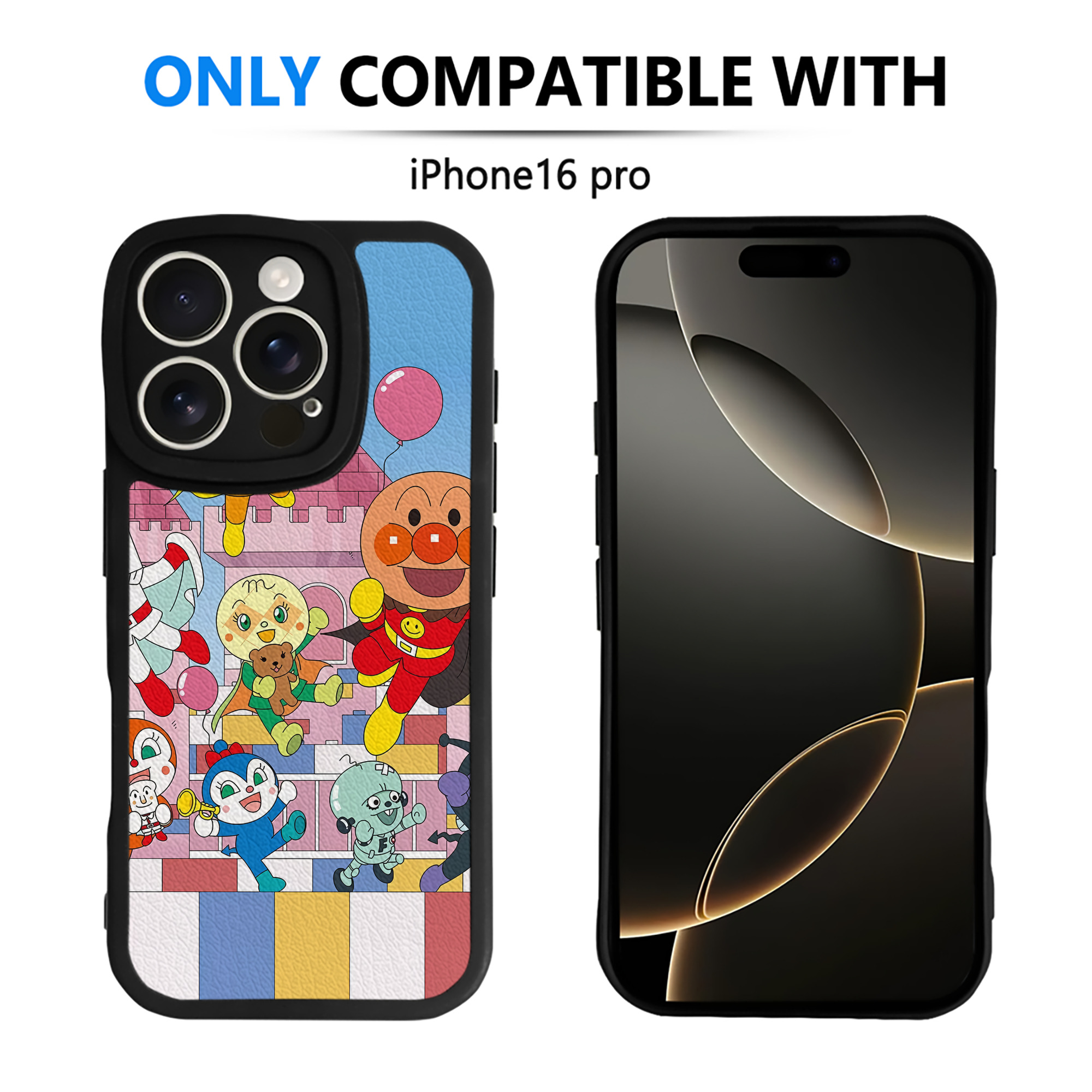 （画像用） アンパンマン Anpanman 【iPhone 16シリーズ対応】シリコンスマホケース（レザー調） 材質：シリコン